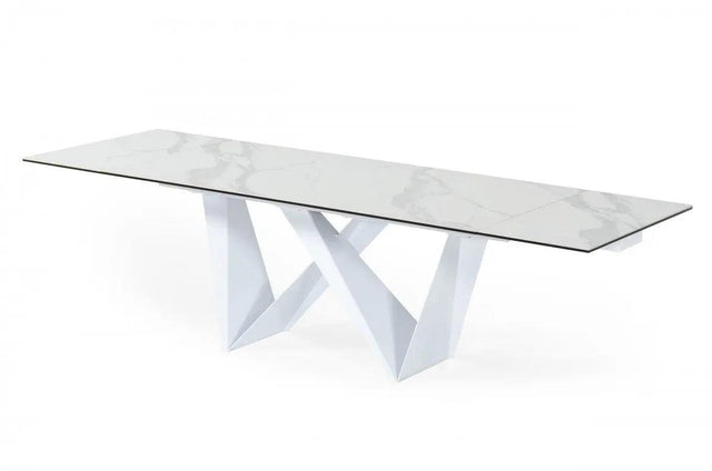 Vig Furniture - Modrest Fritz Modern White Ceramic Dining Table - Vgnsgd8767-Wht