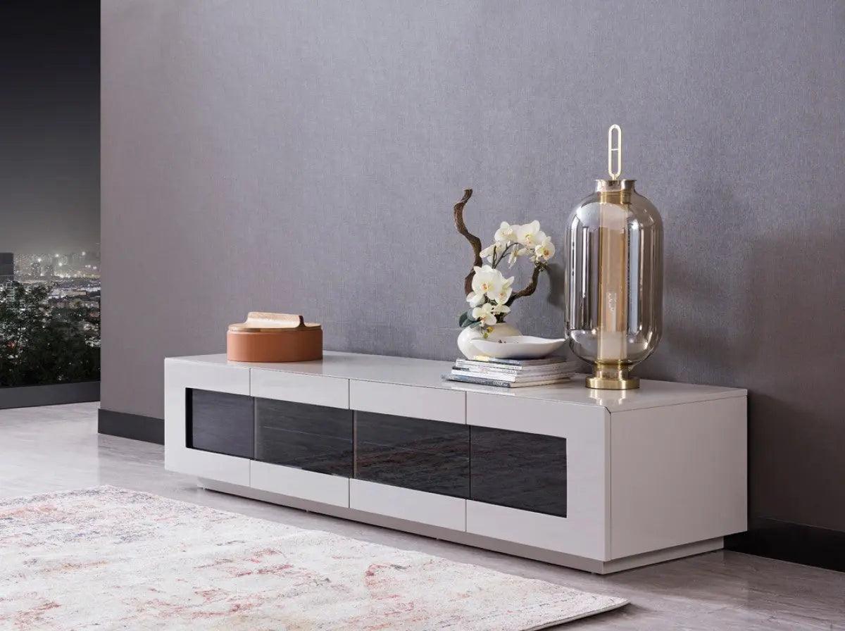 Vig Furniture - Modrest Frost Modern Small Grey Tv Unit - Vgwctv004Sm-Gry