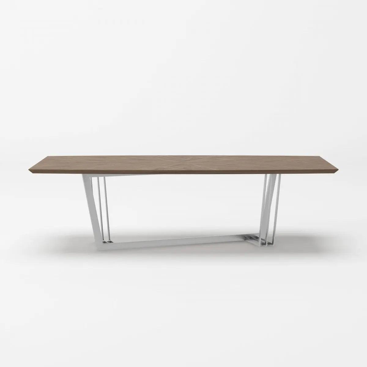 Vig Furniture - Modrest Gilroy - Modern Walnut & Stainless Steel Dining Table - Vgbbmi2003T-Wal-Dt