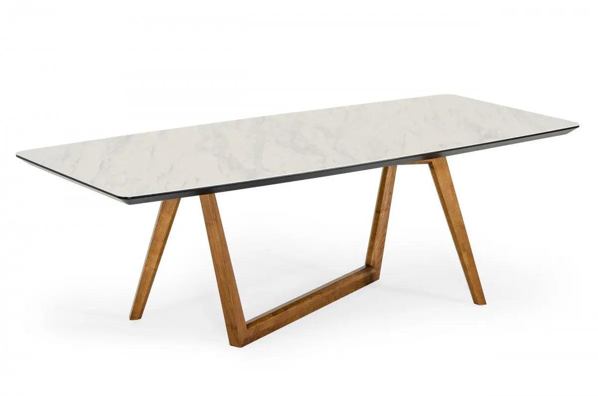 Vig Furniture - Modrest James - Contemporary Walnut & White Dining Table - Vgcsdt-19078-Wal-Dt