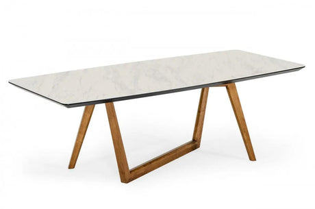 Vig Furniture - Modrest James - Contemporary Walnut & White Dining Table - Vgcsdt-19078-Wal-Dt