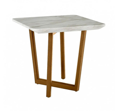Vig Furniture - Modrest James Mid Century Walnut Ceramic End Table - Vgcset-19078-Brn-Et
