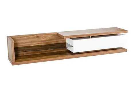 Vig Furniture - Modrest Jefferson Low Modern Walnut & White Tv Unit - Vgbb662N-Low