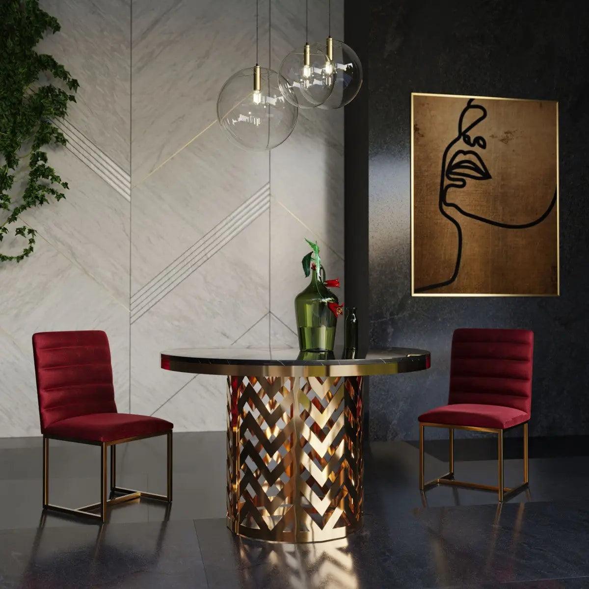 Vig Furniture - Modrest Kowal - Glam Black Marble Dining Table - Vggmm-Dt-1426