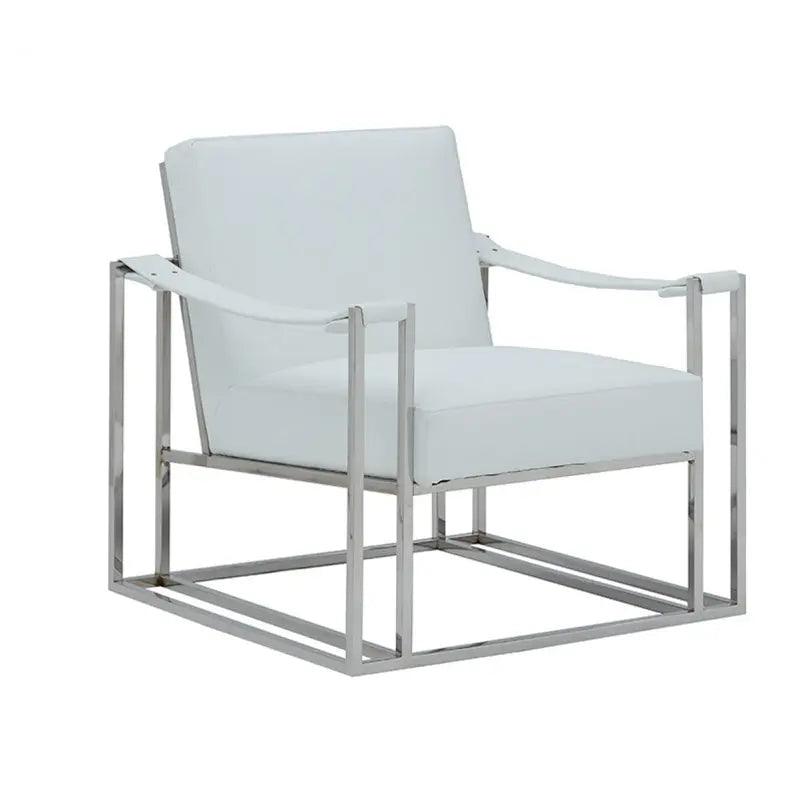 Vig Furniture - Modrest Larson Modern White Leatherette Accent Chair - Vgrh-Rhs-Ac-205-Wht-Stl