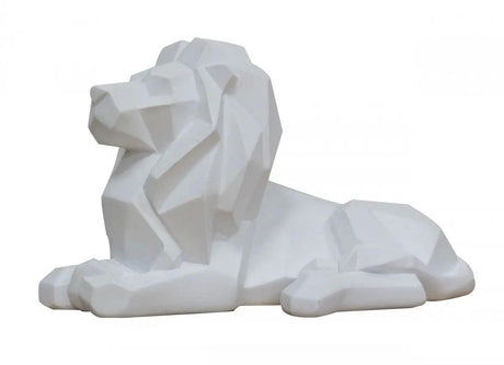 Vig Furniture - Modrest Lion White Geometric Sculpture - Vgthds0074-Lion