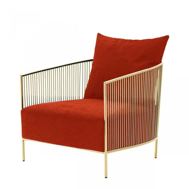 Vig Furniture - Modrest Loveland Glam Orange Velvet Accent Chair - Vgmfoc-2214-Ch