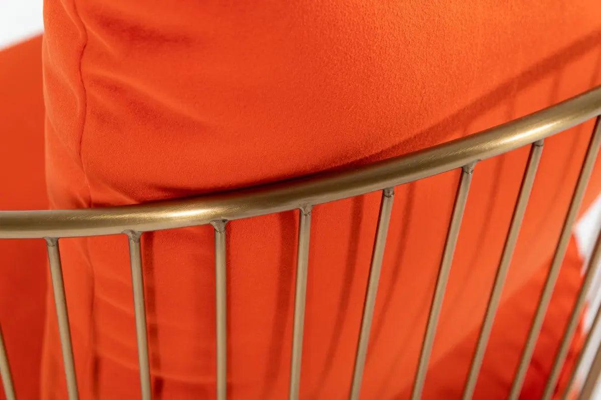 Vig Furniture - Modrest Loveland Glam Orange Velvet Accent Chair - Vgmfoc-2214-Ch