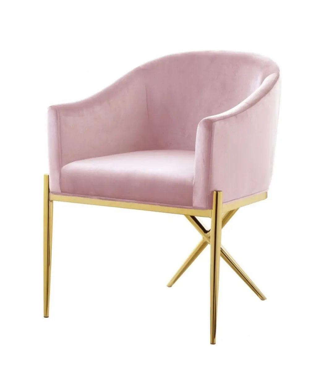 Vig Furniture - Modrest Mancos - Modern Pink Velvet Accent Chair - Vgmfoc-296-Pk-Ch