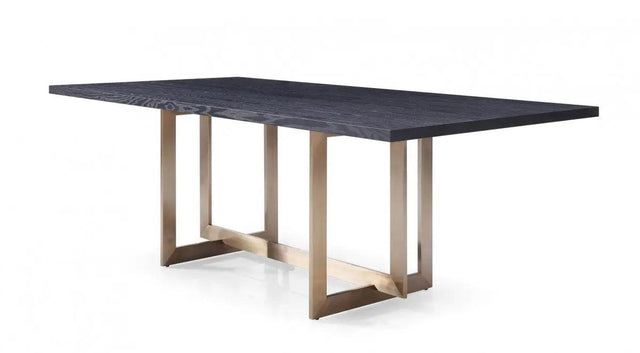 Vig Furniture - Modrest Pike - Modern Black Ash & Brass Dining Table - Vgvct8961W-Blk-Dt