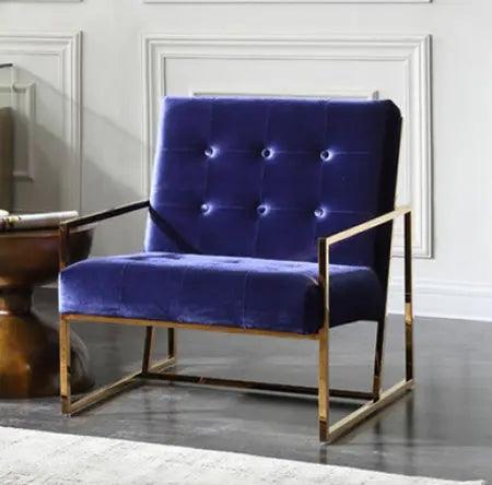 Vig Furniture - Modrest Samara Modern Blue & Gold Accent Chair - Vgvcb8390A
