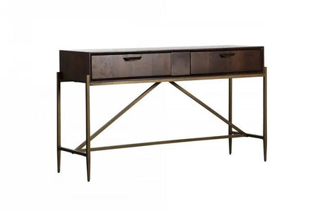 Vig Furniture - Modrest Shane - Modern Acacia & Brass Console Table - Vgnx-Memphis-20181