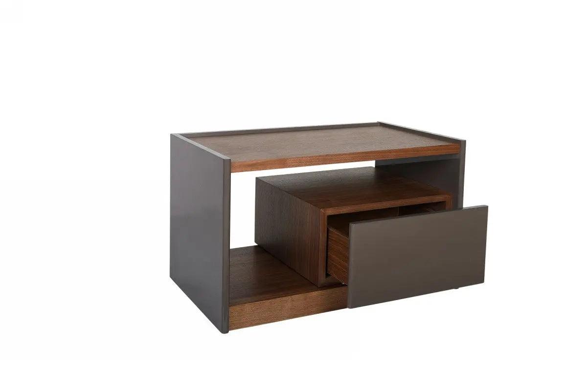 Vig Furniture - Modrest Tara - Modern Walnut Nightstand - Vgbb-Ru-Dw70-Wal