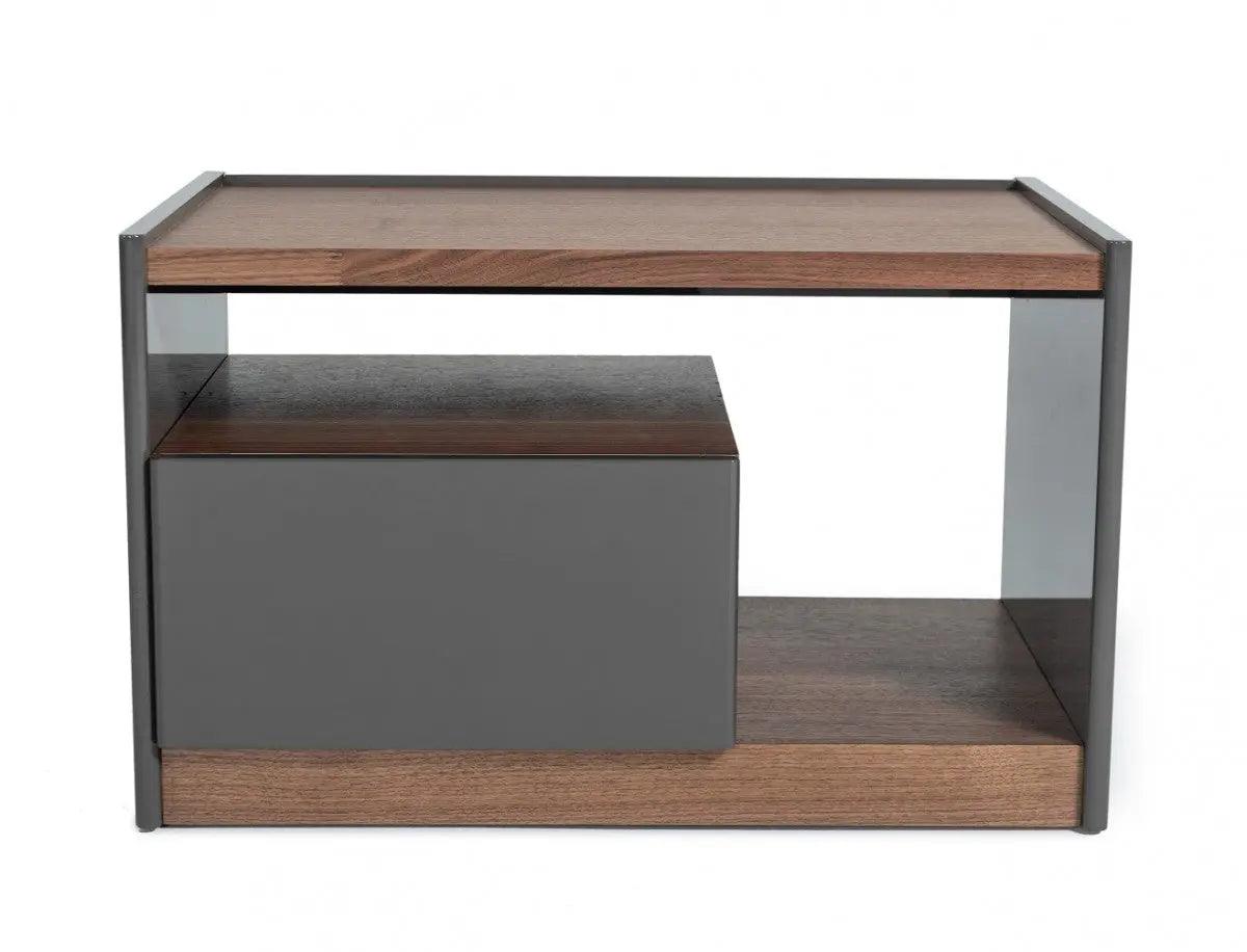 Vig Furniture - Modrest Tara - Modern Walnut Nightstand - Vgbb-Ru-Dw70-Wal