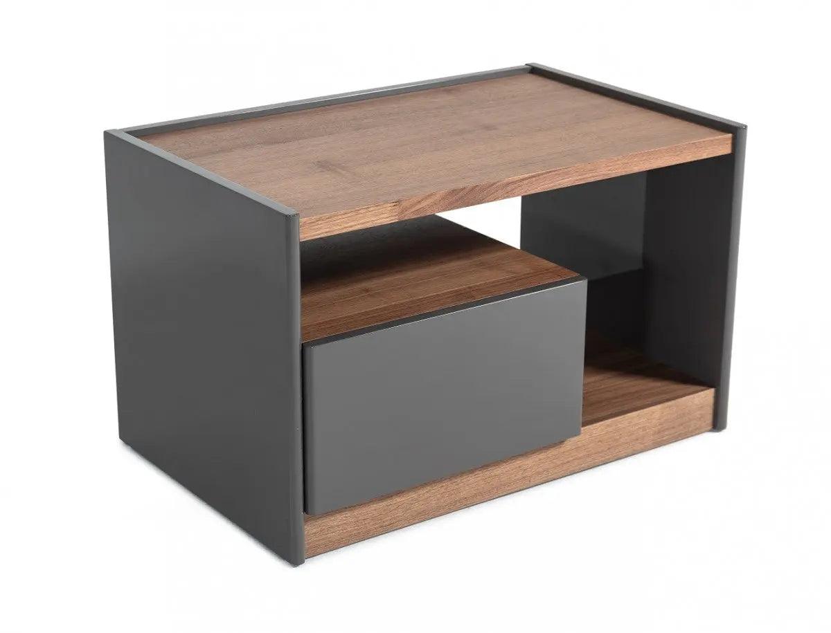 Vig Furniture - Modrest Tara - Modern Walnut Nightstand - Vgbb-Ru-Dw70-Wal