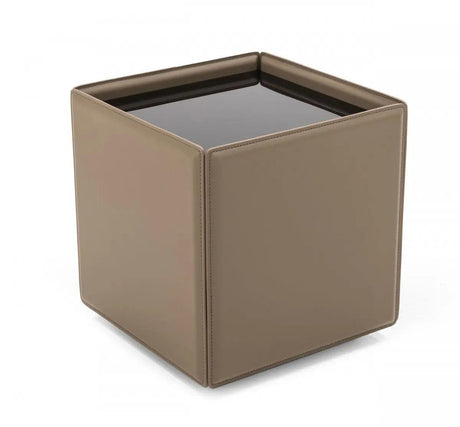 Vig Furniture - Modrest Vargas Modern Beige Leatherette End Table - Vgwce320B-Bei-Et