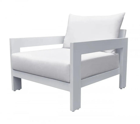 Vig Furniture - Renava Wake - Modern White Outdoor Lounge Chair - Vggemontalk-Wht-Ch