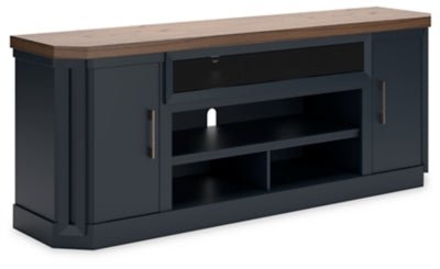 Ashley Brown/Blue Landocken XL TV Stand w/Fireplace Option | Home Elegance USA
