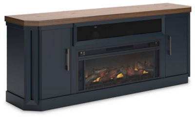 Ashley Two - tone Landocken W402W1 83" TV Stand with Electric Fireplace | Home Elegance USA