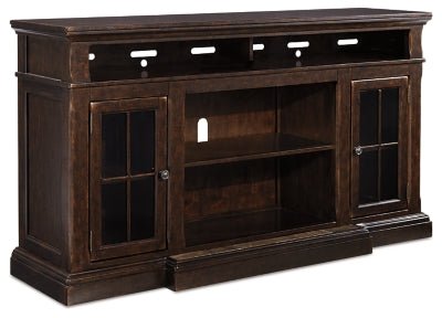 Ashley Dark Brown Roddinton XL TV Stand w/Fireplace Option | Home Elegance USA