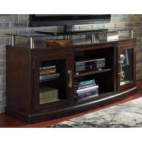 Dark Brown Chanceen W757W3 60" TV Stand with Electric Fireplace | Ashley | Home Elegance USA