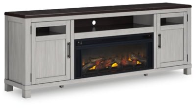 Ashley Gray/Brown Darborn W796W1 88" TV Stand with Electric Fireplace | Home Elegance USA