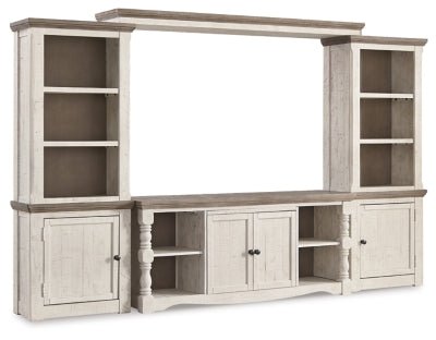 Ashley Two - tone Havalance W814W1 4 - Piece Entertainment Center | Home Elegance USA