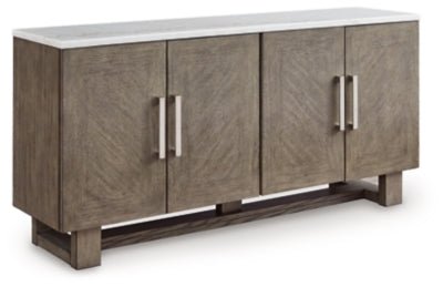 Ashley Grayish Brown/White Loyaska Extra Large TV Stand | Home Elegance USA