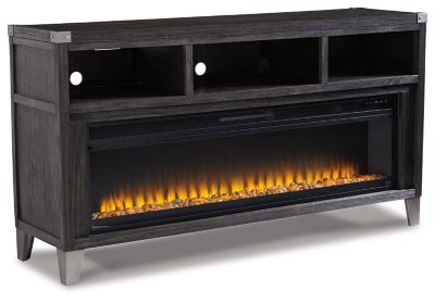 Ashley Gray Todoe W901W1 65" TV Stand with Electric Fireplace | Home Elegance USA