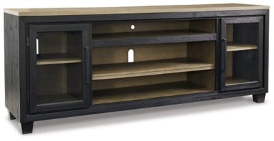 Ashley Black/Brown Foyland XL TV Stand w/Fireplace Option | Home Elegance USA