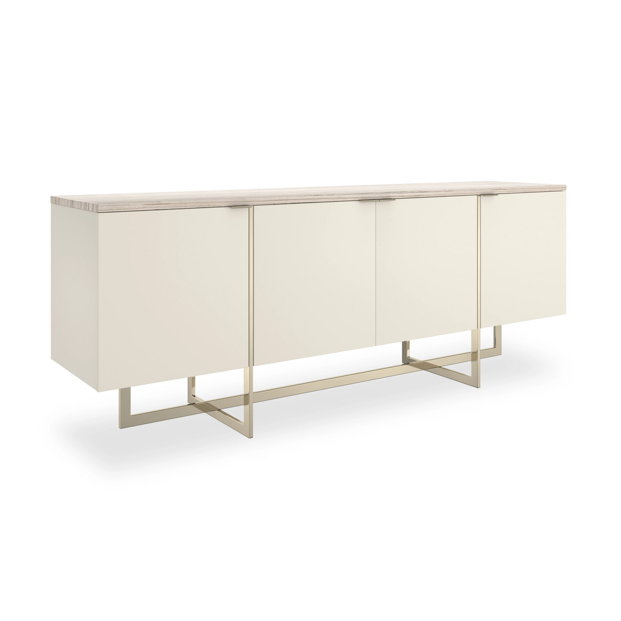 Wish You Were Here Media Cabinet Almond Milk | Caracole Classic