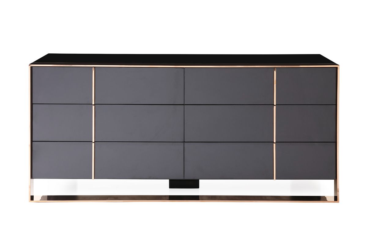 Cartier Modern Black & Rose Gold Bedroom Set – VIG Furniture - Home Elegance USA