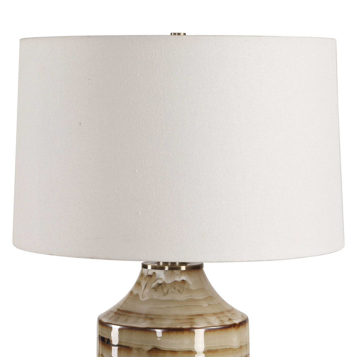 Schneider Glazed Table Lamp - Dark Brown / Beige by Uttermost - View 5