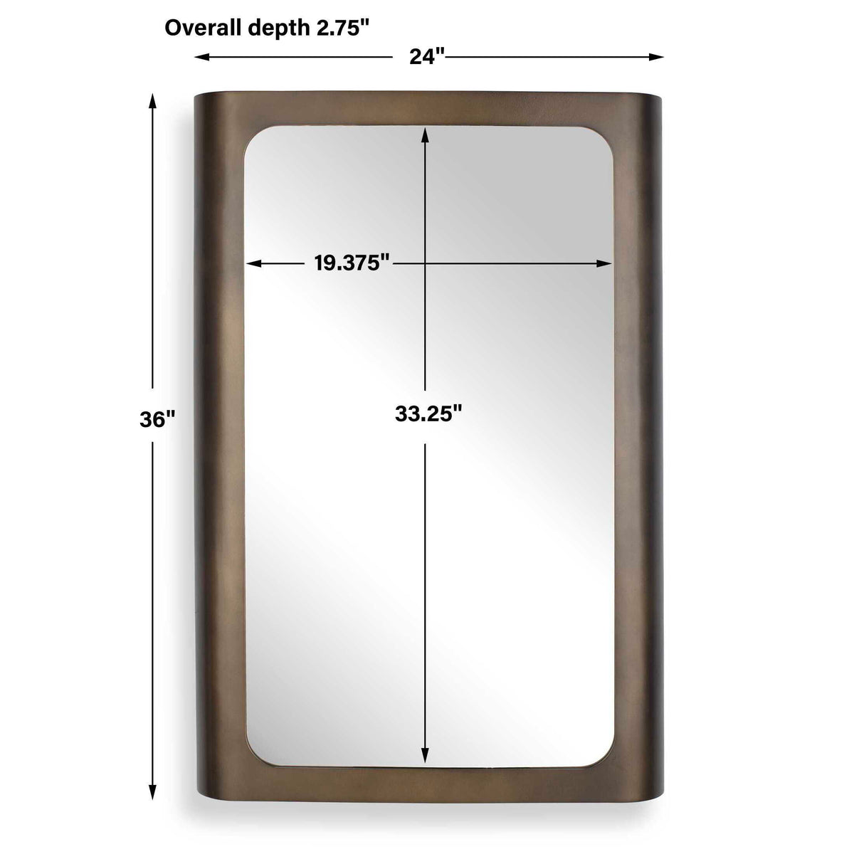 Fischer Curved Edge Mirror - Bronze by Uttermost - View 6
