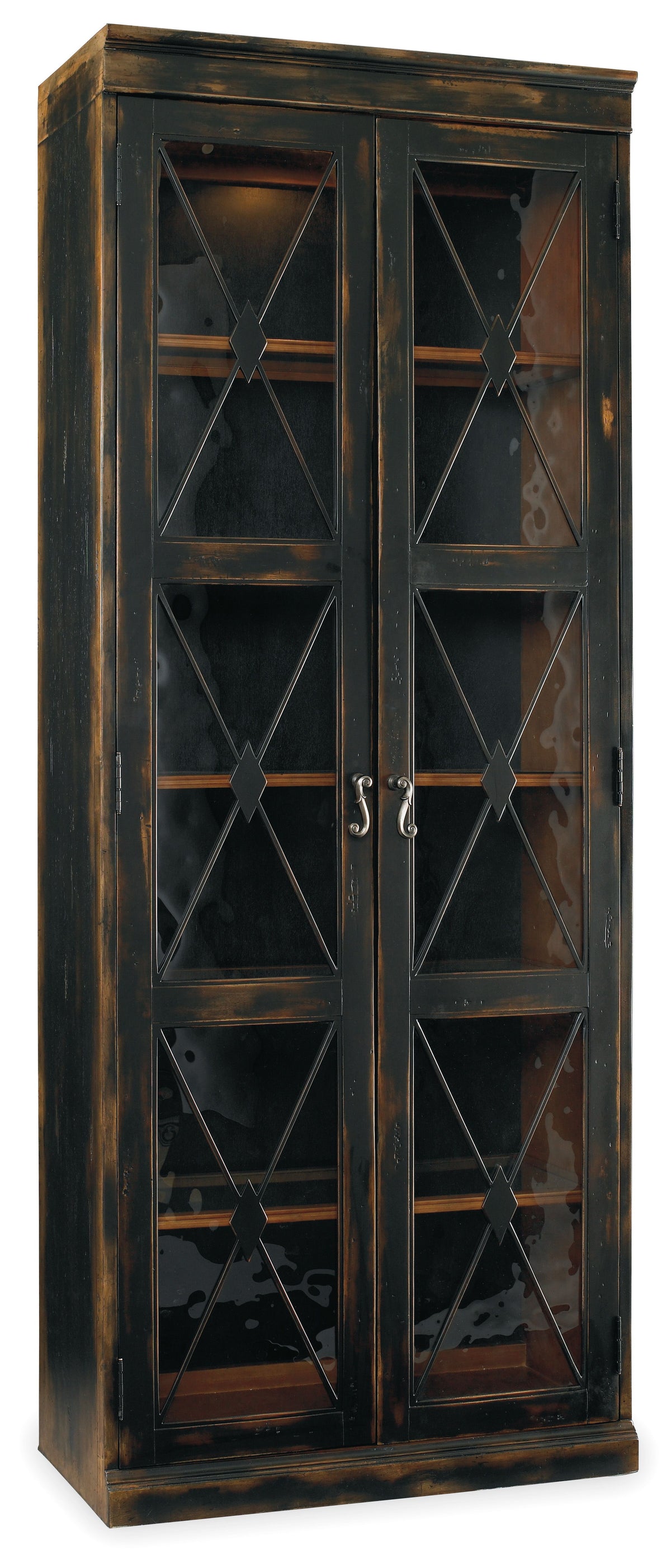 Sanctuary 2-Door Thin Display Cabinet Ebony - Black / Dark Brown by Hooker Furniture - View 1
