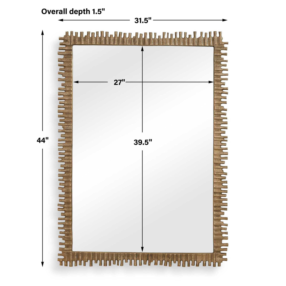 Soto Mirror Antique Brass - Gold by Uttermost - View 6
