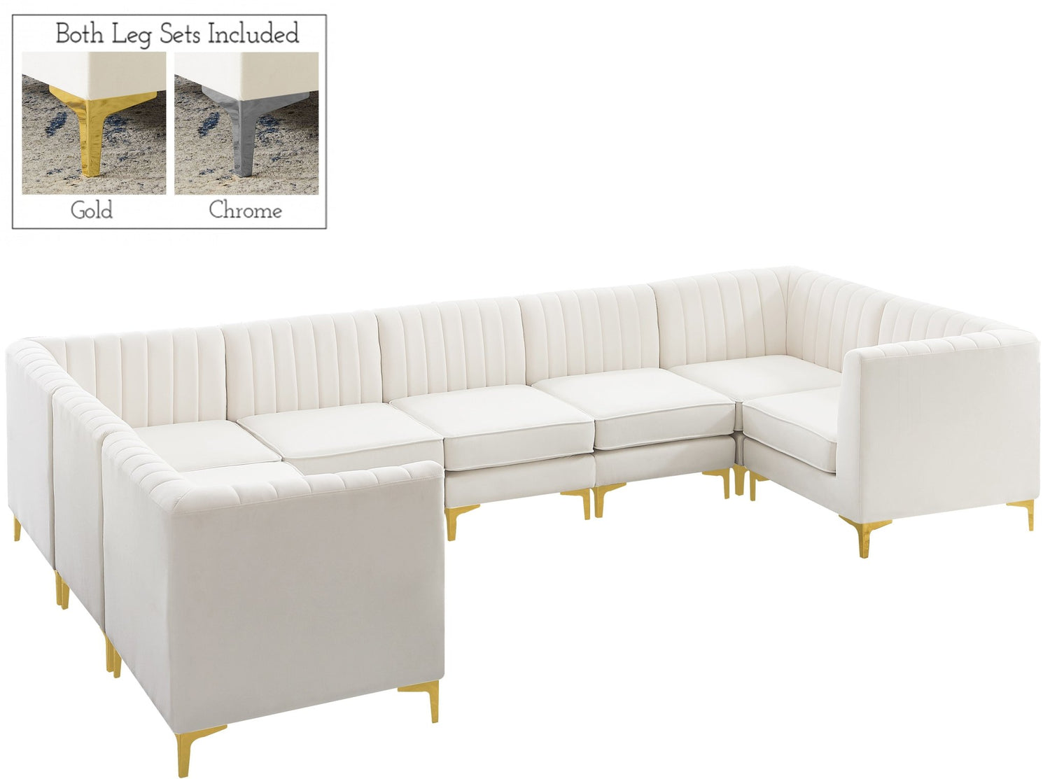 Alina - Modular Sectional 8 Piece - Cream - Fabric | Home Elegance USA