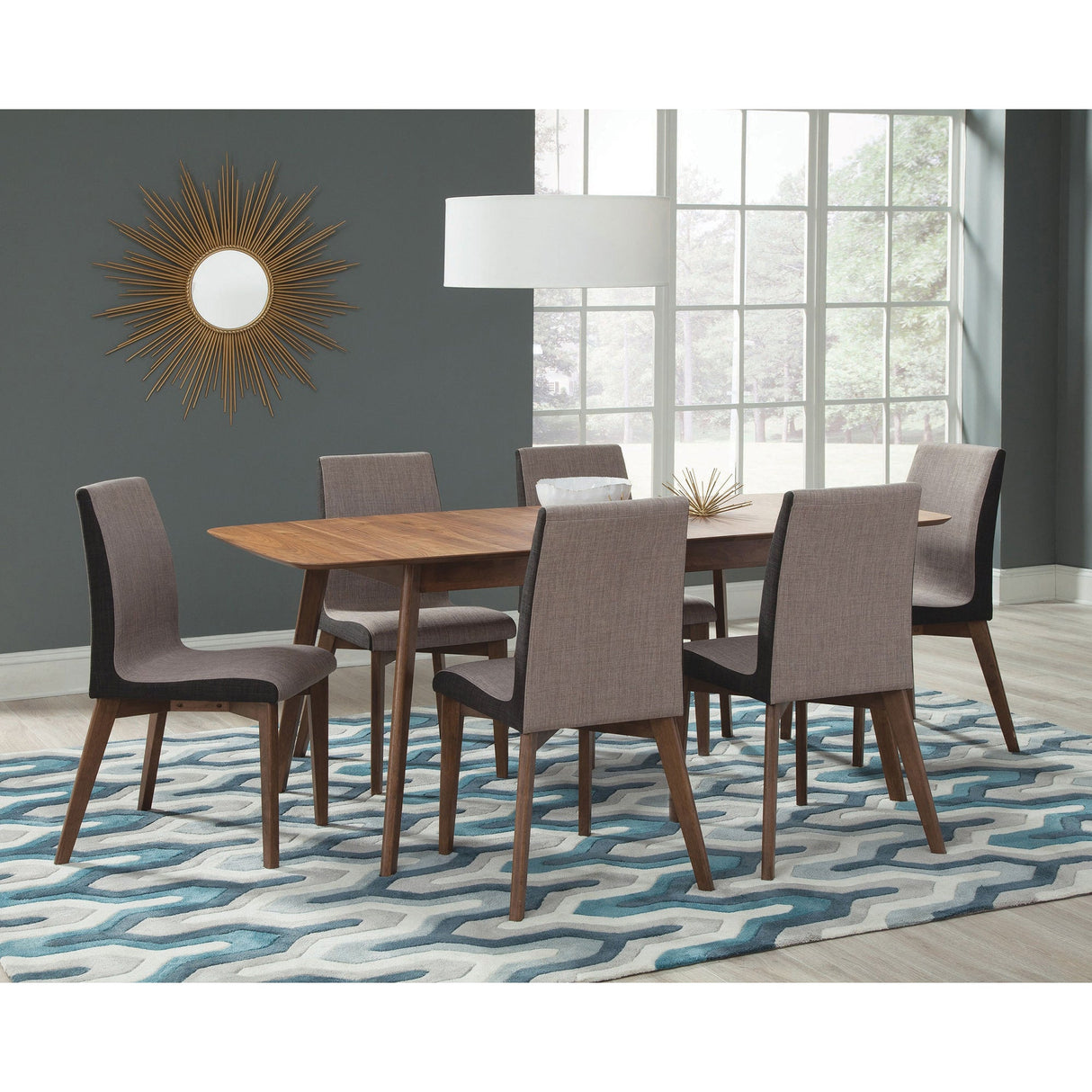 Lana Natural Walnut and Grey 7-piece Dining Set - sold by Home Elegance USA