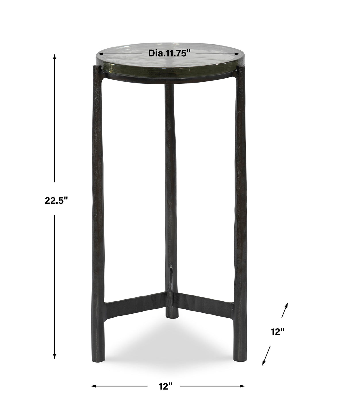 Eternity Iron & Glass Accent Table - Black by Uttermost - View 6