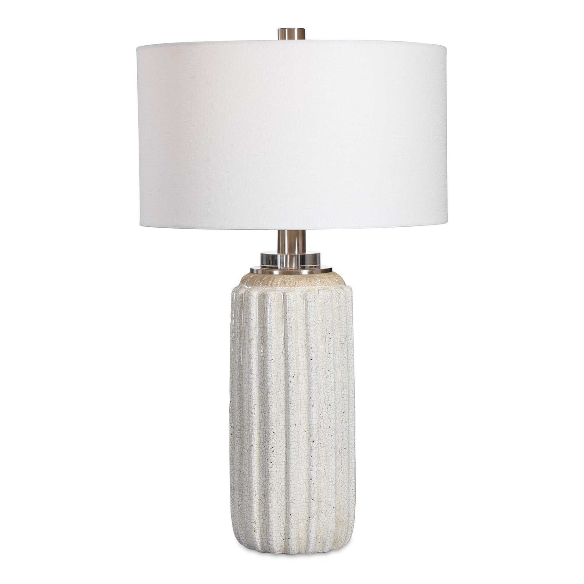 Azariah Crackle Table Lamp - White by Uttermost - View 1
