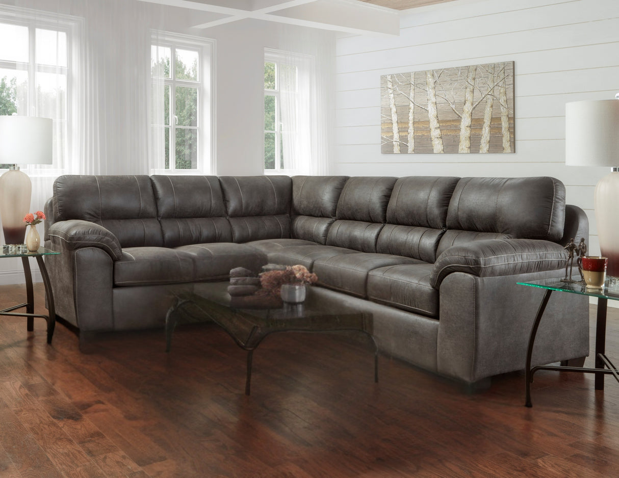 Tirana Contemporary Fabric Pillow-top Arm Sectional Sofa (Ottoman not included)