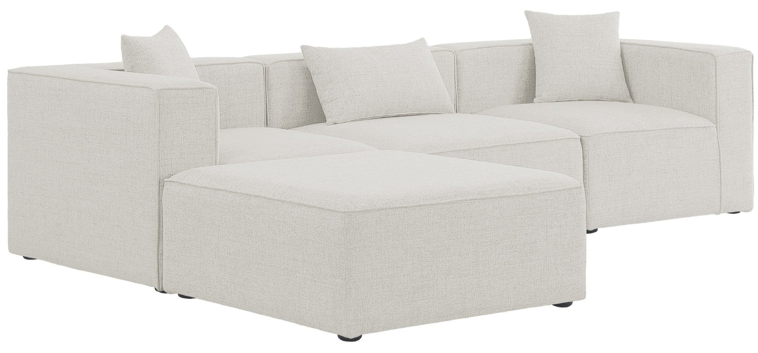Cube - Modular Sectional 4 Piece - Cream - Fabric | Home Elegance USA