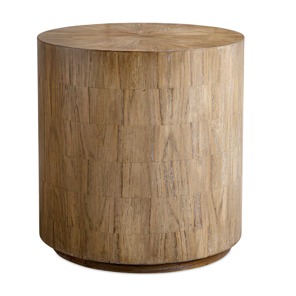 Nevis Wood Cylinder Side Table Woodtone - Light Brown by Uttermost - View 1