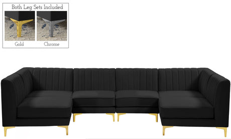 Alina - Modular Sectional 6 Piece - Black - Fabric | Home Elegance USA