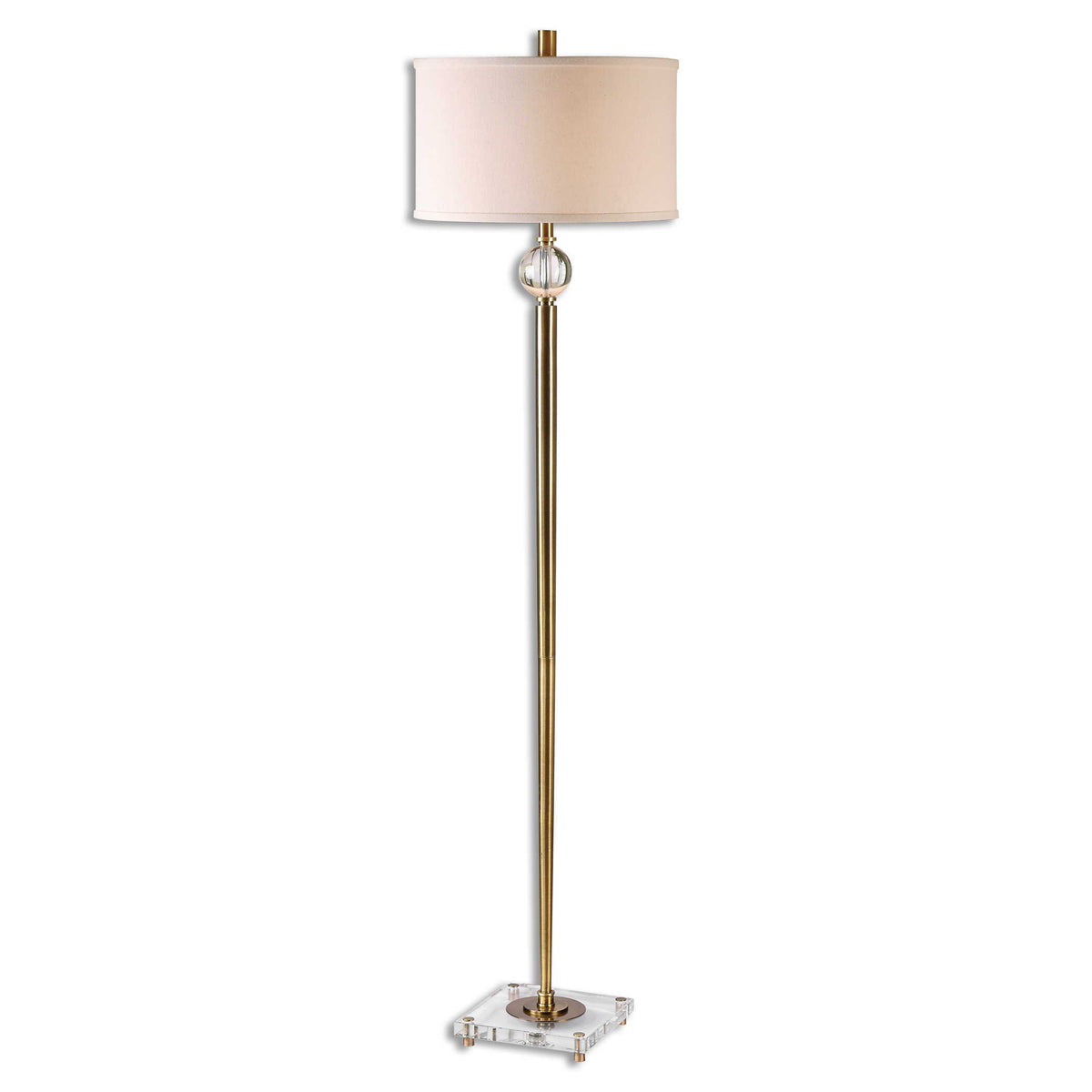 Mesita Floor Lamp Brass - Yellow / Beige by Uttermost - View 1
