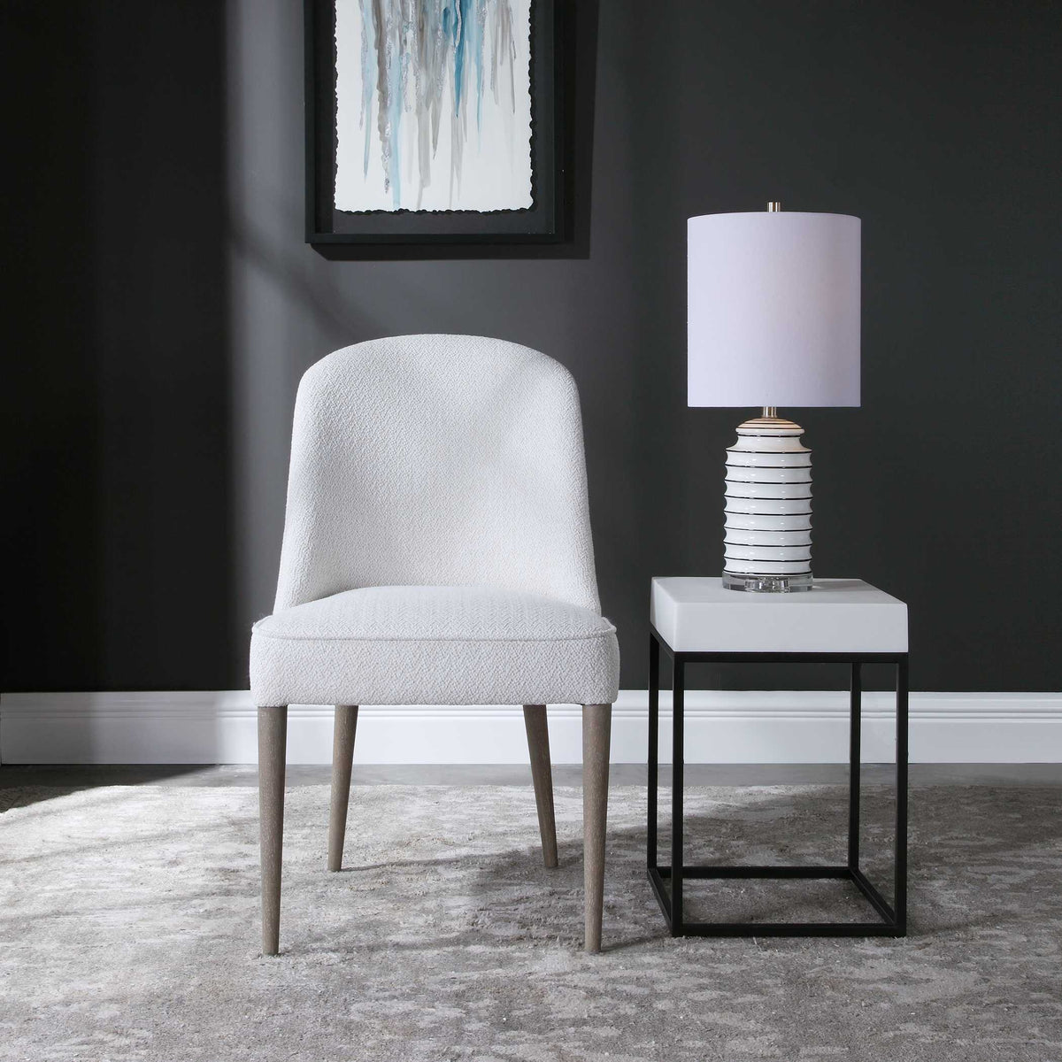 Brie Armless Chair (Set of 2) - White by Uttermost - View 4