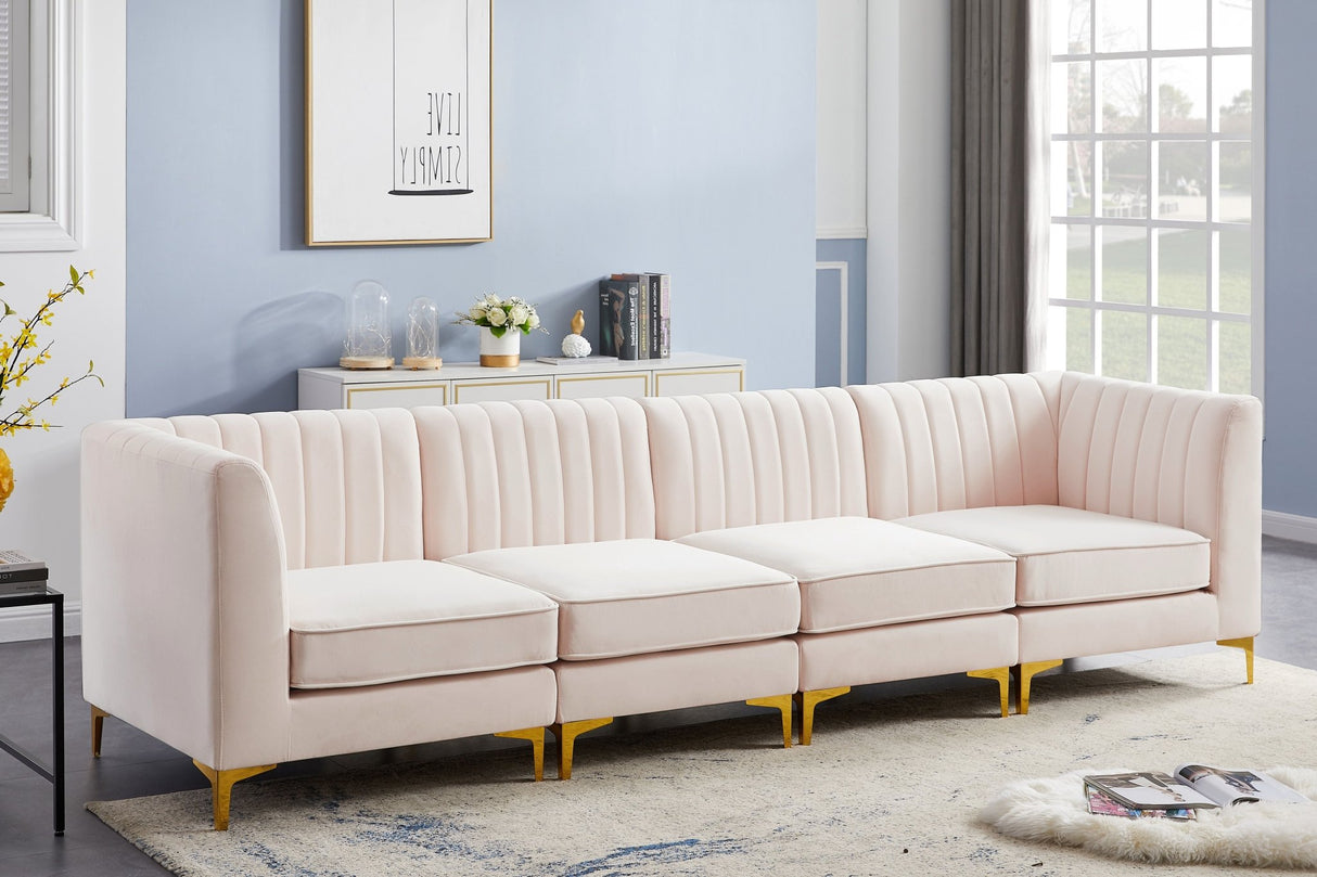 Alina - Modular Sectional - Pink - Fabric - Modern & Contemporary | Home Elegance USA