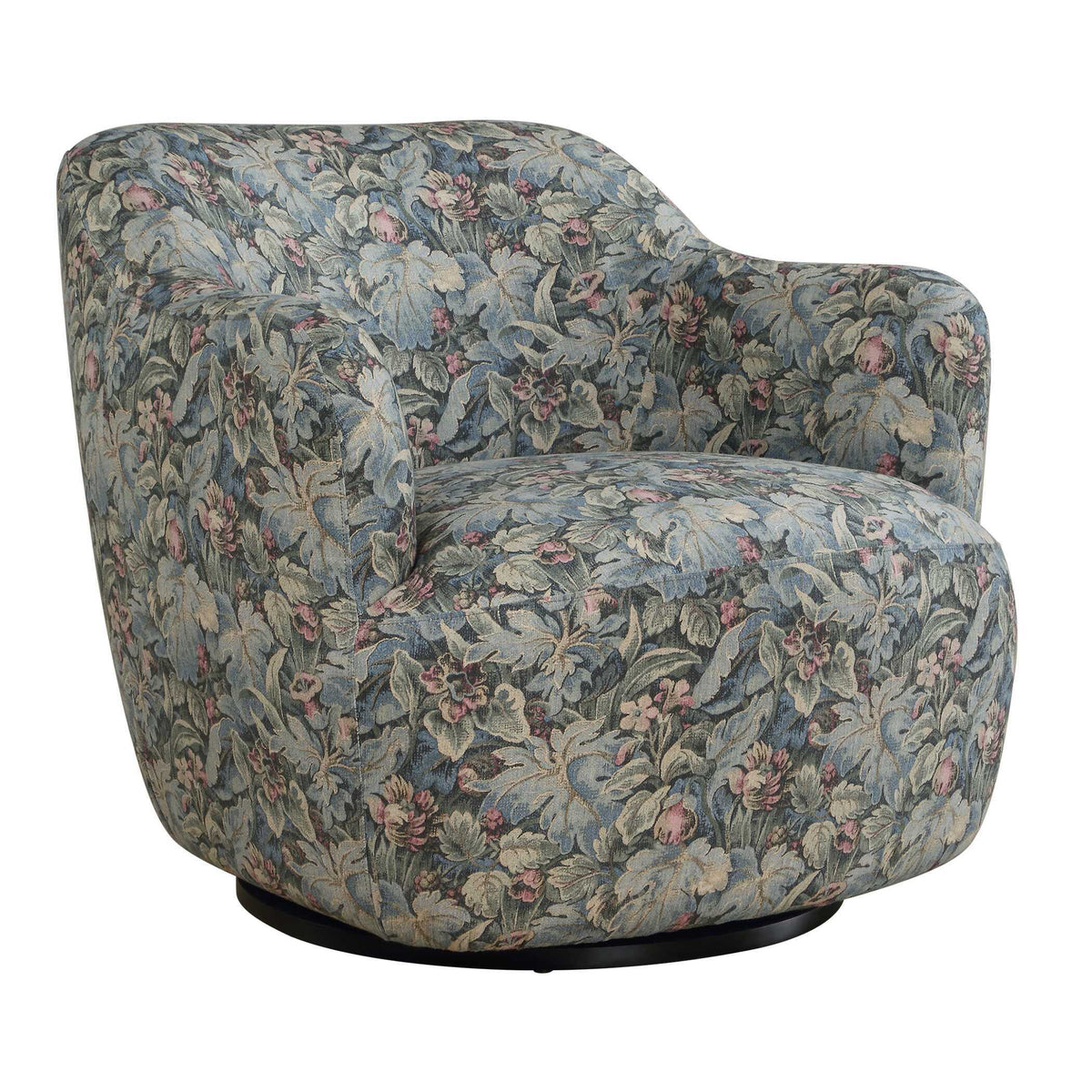 Ansel Tapestry Swivel Chair - Dark Green by Uttermost - View 7