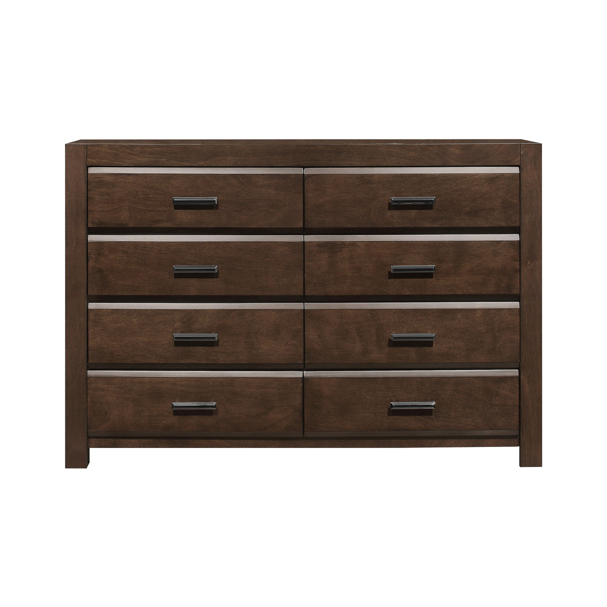 Espresso Finish 1pc Dresser with 8 Drawers Contemporary Bold Framing Wooden Bedroom Furniture