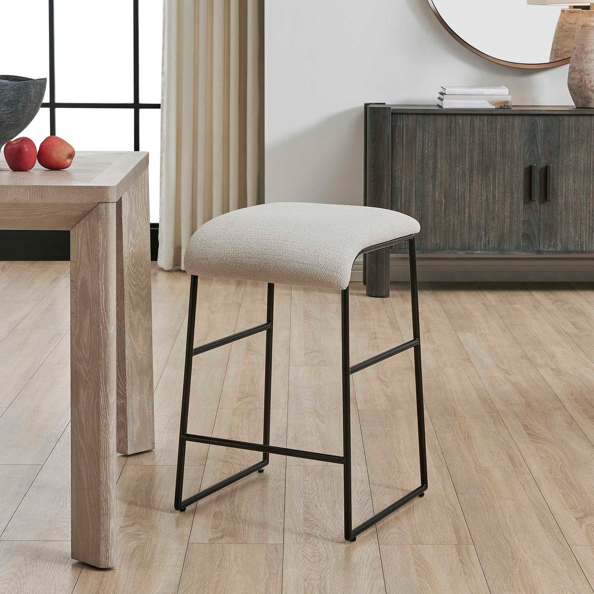 Arcane Counter Stool Ecru - Black / White by Uttermost - View 2